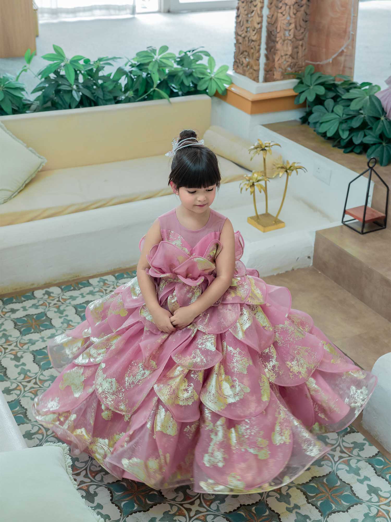 JANYAS CLOSET Enchanted Pink Petal Princess Gown