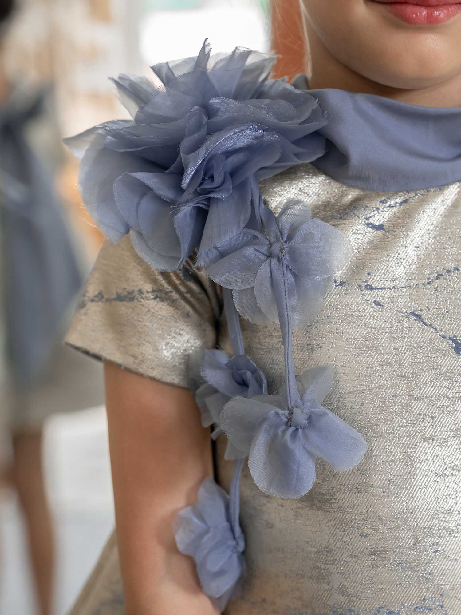 JANYAS CLOSET Metallic Jacquard Bow Dream Dress