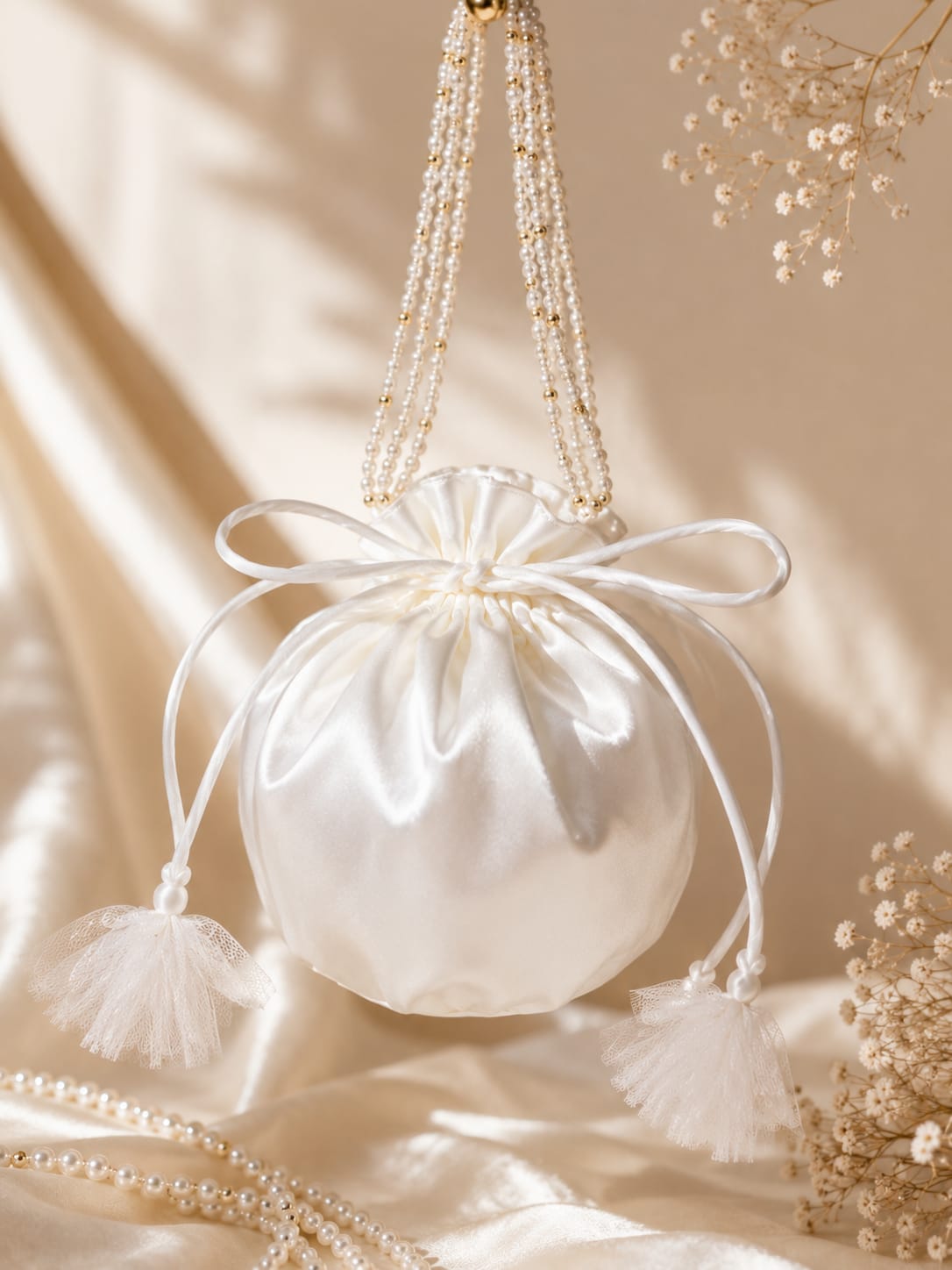 One White Potli Bag