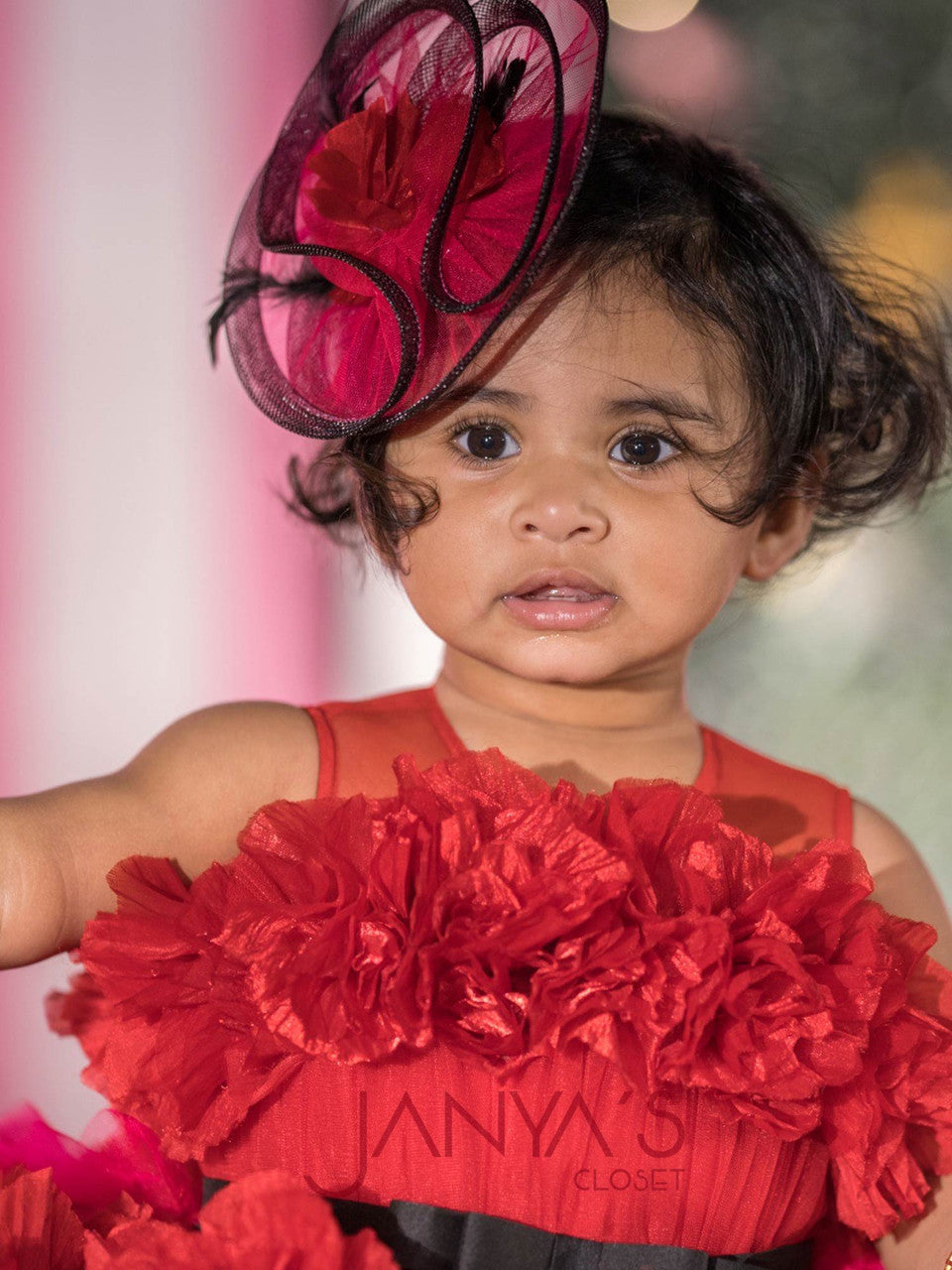 JANYAS CLOSET Sample Baby Shaded Red Fantasy Gown
